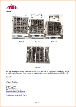 Stormwater Chamber Compression Test Report